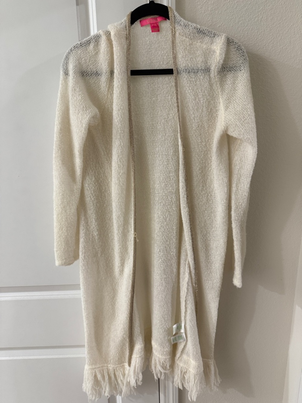 Cozy Open-Front Wool Cream Sweater Cardigan